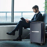 NNEDPE 24in Lightweight Hard Shell Suitcase - Aegean Blue