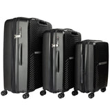NNEDPE 3PC Luggage Set Hard Shell Suitcase - Obsidian Black
