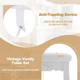 NNECW Makeup Dressing Table with Lighted Mirror for Women