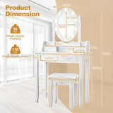 NNECW Makeup Dressing Table with Lighted Mirror for Women