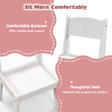 NNECW Makeup Table and Chair Set with Acrylic Mirror and 2-Colour LED Lights-White