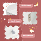 NNECW Makeup Table and Chair Set with Acrylic Mirror and 2-Colour LED Lights-White