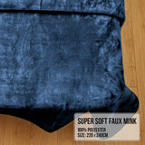 NNEDPE Faux Mink Blanket 800GSM Heavy Double-Sided - Navy Blue