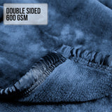 NNEDPE 600GSM Large Double-Sided Faux Mink Blanket- Navy