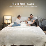 NNEDPE XL Double-Sided Oversized Faux Mink Blanket 305x305cm Beige