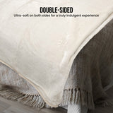 NNEDPE XL Double-Sided Oversized Faux Mink Blanket 305x305cm Beige