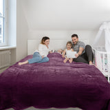 NNEDPE XL Double-Sided Oversized Faux Mink Blanket 305x305cm Purple