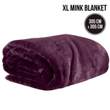 NNEDPE XL Double-Sided Oversized Faux Mink Blanket 305x305cm Purple
