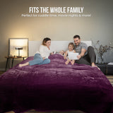 NNEDPE XL Double-Sided Oversized Faux Mink Blanket 305x305cm Purple