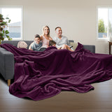 NNEDPE XL Double-Sided Oversized Faux Mink Blanket 305x305cm Purple