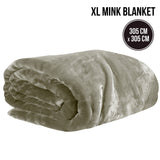 NNEDPE XL Double-Sided Oversized Faux Mink Blanket 305x305cm Olive