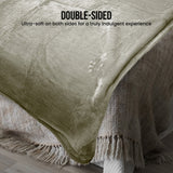 NNEDPE XL Double-Sided Oversized Faux Mink Blanket 305x305cm Olive