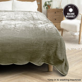 NNEDPE XL Double-Sided Oversized Faux Mink Blanket 305x305cm Olive
