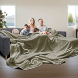 NNEDPE XL Double-Sided Oversized Faux Mink Blanket 305x305cm Olive