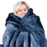 NNEDPE Faux Mink Blanket 800GSM Heavy Double-Sided - Navy Blue