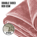 NNEDPE 800GSM Heavy Double-Sided Queen Faux Mink Blanket - Pink