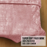 NNEDPE 800GSM Heavy Double-Sided Queen Faux Mink Blanket - Pink