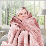 NNEDPE 800GSM Heavy Double-Sided Queen Faux Mink Blanket - Pink