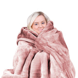 NNEDPE 800GSM Heavy Double-Sided Queen Faux Mink Blanket - Pink