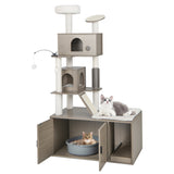 NNECW Modern Cat Tower with Double Condos for Indoor Cars