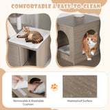 NNECW Modern Cat Tower with Double Condos for Indoor Cars