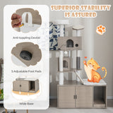 NNECW Modern Cat Tower with Double Condos for Indoor Cars