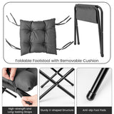 NNECW Modern Lazy Chair with Ottoman &amp;amp; Pillow &amp;amp; Armrests &amp;amp; Side Pocket-Grey