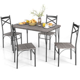 NNECW Modern Rectangular 5-Piece Dining Table Set with Metal Frame