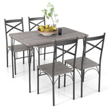 NNECW Modern Rectangular 5-Piece Dining Table Set with Metal Frame