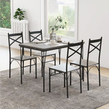 NNECW Modern Rectangular 5-Piece Dining Table Set with Metal Frame