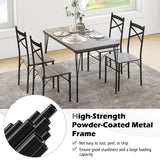 NNECW Modern Rectangular 5-Piece Dining Table Set with Metal Frame