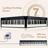 NNECW 88-Key Foldable Digital Piano with MIDI &amp; Wireless BT &amp; Bag-Black