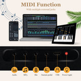 NNECW 88-Key Foldable Digital Piano with MIDI &amp; Wireless BT &amp; Bag-Black