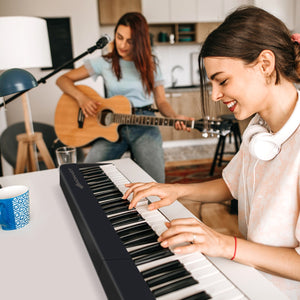 NNECW 88-Key Foldable Digital Piano with MIDI &amp; Wireless BT &amp; Bag-Black