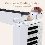 NNECW 88-Key Foldable Digital Piano with MIDI &amp; Wireless BT &amp; Bag-White