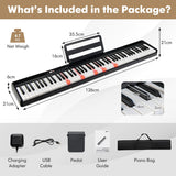 NNECW Electric Lighted Piano Keyboard with Sustain Pedal