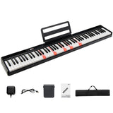 NNECW Electric Lighted Piano Keyboard with Sustain Pedal