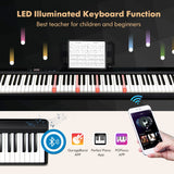 NNECW Electric Lighted Piano Keyboard with Sustain Pedal