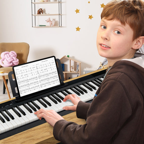 NNECW Electric Lighted Piano Keyboard with Sustain Pedal
