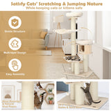 NNECW 4-Layer Solid Wood Cat Tree for Kitten & Adult Cat