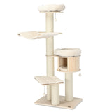 NNECW 4-Layer Solid Wood Cat Tree for Kitten & Adult Cat