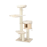 NNECW 4-Layer Solid Wood Cat Tree for Kitten & Adult Cat