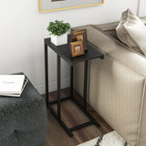 NNECW Industrial C-Shaped Narrow End Side Table & Rectangle Tabletop