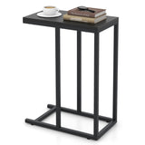 NNECW Industrial C-Shaped Narrow End Side Table & Rectangle Tabletop