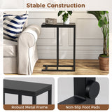 NNECW Industrial C-Shaped Narrow End Side Table & Rectangle Tabletop