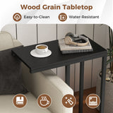 NNECW Industrial C-Shaped Narrow End Side Table & Rectangle Tabletop