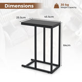 NNECW Industrial C-Shaped Narrow End Side Table & Rectangle Tabletop