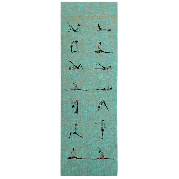 NNEOBA Natural Jute Yoga Mat with Durable Carry Strap