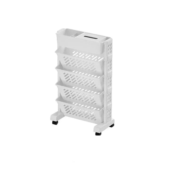 NNEOBA Storage Rack Bookshelf Table with Removable Wheels