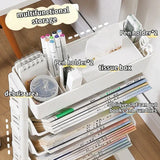 NNEOBA Storage Rack Bookshelf Table with Removable Wheels